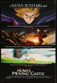 8h336 HOWL'S MOVING CASTLE DS 1sh '04 Hayao Miyazaki, great anime artwork of giant castle!