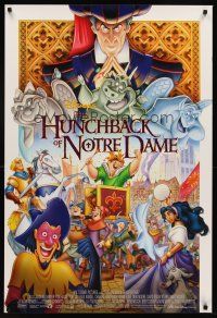 8h339 HUNCHBACK OF NOTRE DAME DS 1sh '96 Walt Disney, Victor Hugo, art of cast on parade!
