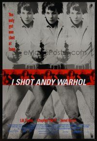 8h345 I SHOT ANDY WARHOL 1sh '96 cool multiple images of Lili Taylor pointing gun!
