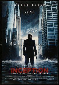 8h355 INCEPTION IMAX advance DS 1sh '10 Christopher Nolan, Leonardo DiCaprio standing in water!