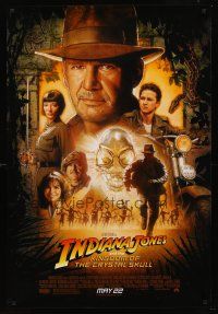 8h359 INDIANA JONES & THE KINGDOM OF THE CRYSTAL SKULL advance DS 1sh '08 Spielberg, Ford, Drew art!