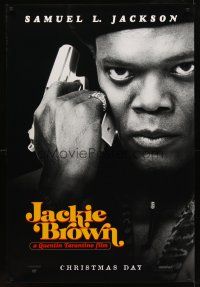 8h379 JACKIE BROWN teaser 1sh '97 Quentin Tarantino, cool image of Samuel L. Jackson!
