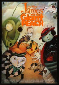8h382 JAMES & THE GIANT PEACH DS 1sh '96 Disney fantasy cartoon, Lane Smith art of cast!