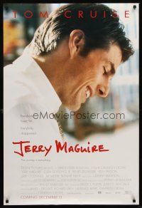 8h385 JERRY MAGUIRE advance DS 1sh '96 close up of Tom Cruise, directed by Cameron Crowe!