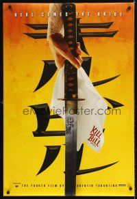 8h395 KILL BILL: VOL. 1 foil teaser DS 1sh '03 Quentin Tarantino, Uma Thurman's katana!