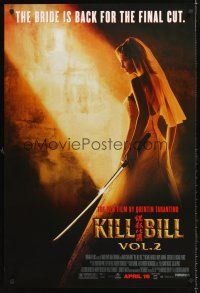 8h396 KILL BILL: VOL. 2 advance DS 1sh '04 bride Uma Thurman with katana, Quentin Tarantino!