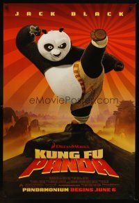 8h403 KUNG FU PANDA advance 1sh '08 Mark Osborne, Jack Black, cute animated martial arts action!