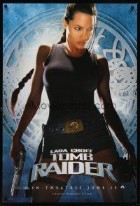 8h409 LARA CROFT TOMB RAIDER DS teaser 1sh '01 sexy Angelina Jolie, from popular video game!