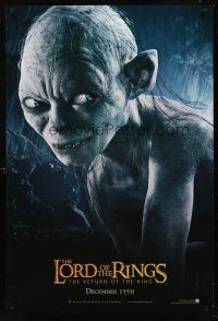 8h438 LORD OF THE RINGS: THE RETURN OF THE KING Gollum style teaser 1sh '03 great image of Gollum!