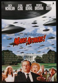 8h449 MARS ATTACKS! advance 1sh '96 directed by Tim Burton, Jack Nicholson, Glenn Close!