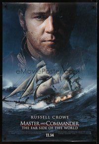 8h453 MASTER & COMMANDER style A advance DS 1sh '03 huge close-up of Russell Crowe!