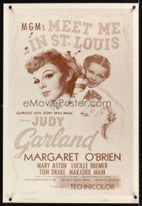 8h458 MEET ME IN ST. LOUIS 1sh R90 Judy Garland, Margaret O'Brien, classic musical!