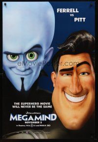 8h460 MEGAMIND advance DS 1sh '10 voices of Will Ferrell, Brad Pitt, it's big for a reason!