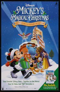 8h468 MICKEY'S MAGICAL CHRISTMAS video 1sh '01 cool image of Mickey Mouse and the gang!