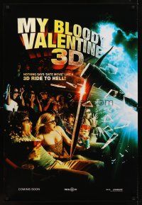 8h494 MY BLOODY VALENTINE 3D teaser DS 1sh '09 Jensen Ackles, Jamie King, 3D ride to hell!