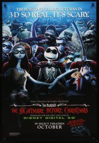 8h503 NIGHTMARE BEFORE CHRISTMAS DS 1sh R06 Tim Burton, Disney, image of cast in theater!