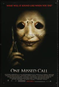 8h516 ONE MISSED CALL advance 1sh '08 Eric Valette, very disturbing image!