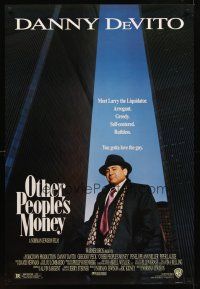 8h521 OTHER PEOPLE'S MONEY 1sh '91 Danny DeVito, Gregory Peck, Penelope Ann Miller!