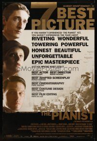 8h536 PIANIST DS 1sh '02 directed by Roman Polanski, Adrien Brody, Nazi soldiers!