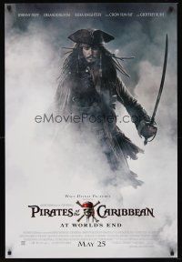 8h544 PIRATES OF THE CARIBBEAN: AT WORLD'S END advance DS 1sh '07 Johnny Depp as Captain Jack!
