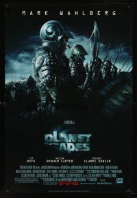 8h548 PLANET OF THE APES style C advance DS 1sh '01 Tim Burton, great image of huge ape army!
