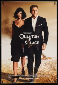 8h566 QUANTUM OF SOLACE advance DS 1sh '08 Daniel Craig as James Bond + sexy Kurylenko!