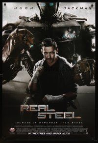 8h577 REAL STEEL IMAX advance DS 1sh '11 Hugh Jackman, champions aren't born, they're made!