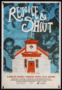 8h581 REJOICE & SHOUT DS 1sh '10 Smokey Robinson, Andrae Crouch, cool image of country church!