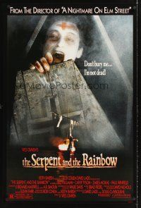 8h617 SERPENT & THE RAINBOW 1sh '88 directed by Wes Craven, don't bury me, I'm not dead!