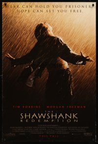 8h622 SHAWSHANK REDEMPTION advance DS 1sh '94 Tim Robbins, Morgan Freeman, written by Stephen King!
