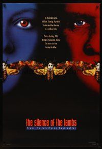 8h637 SILENCE OF THE LAMBS style C teaser 1sh '91 great image of Jodie Foster, Anthony Hopkins!