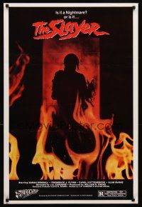 8h642 SLAYER special 24x35 '82 silhouette in flaming doorway, this time your nightmare is real!