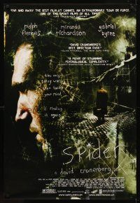 8h654 SPIDER 1sh '02 David Cronenberg, Ralph Fiennes, cool web image!