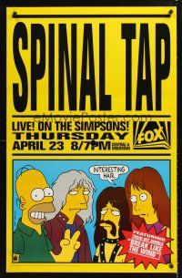 8h658 SPINAL TAP LIVE! ON THE SIMPSONS! TV 1sh '92 parody art of Homer & band by Matt Groening!