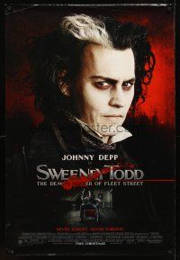 8h689 SWEENEY TODD THE DEMON BARBER OF FLEET STREET advance DS 1sh '07 c/u of Johnny Depp!