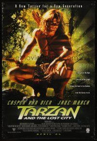 8h696 TARZAN & THE LOST CITY advance DS 1sh '98 cool image of Casper Van Dien as Tarzan!