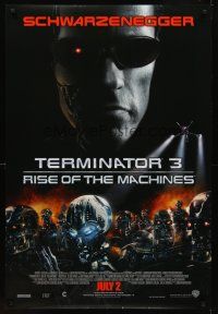 8h698 TERMINATOR 3 advance DS 1sh '03 Arnold Schwarzenegger, creepy image of killer robots!