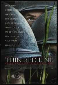 8h703 THIN RED LINE style B 1sh '98 Sean Penn, Woody Harrelson & Jim Caviezel in WWII!