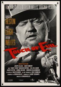 8h721 TOUCH OF EVIL 1sh R98 huge close-up of Orson Welles, Charlton Heston, Janet Leigh!
