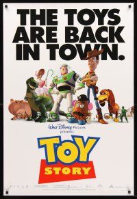 8h723 TOY STORY DS 1sh '95 Disney & Pixar cartoon, great image of Buzz, Woody & cast!