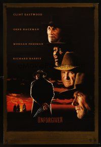 8h747 UNFORGIVEN DS 1sh '92 gunslinger Clint Eastwood, Morgan Freeman, Gene Hackman!