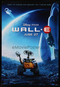 8h763 WALL-E advance DS 1sh '08 Walt Disney, Pixar, Best Animated Film, WALL-E & EVE w/ spaceship!