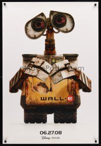 8h762 WALL-E advance DS 1sh '08 Walt Disney, Pixar CG, Best Animated Film, c/u of WALL-E!