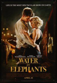 8h769 WATER FOR ELEPHANTS style A advance DS 1sh '11 Reese Witherspoon, Robert Pattinson!