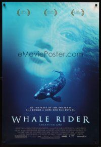 8h772 WHALE RIDER DS 1sh '02 cool different image of Keisha Castle-Hughes!