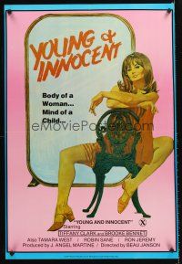 8h781 WILD INNOCENTS 1sh '82 woman's body, child's mind, sexy Young & Innocent art, Ron Jeremy!