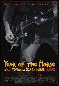 8h795 YEAR OF THE HORSE 1sh '97 Neil Young close-up cranking it up, Jim Jarmusch, rock & roll!