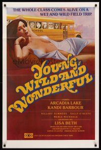 8h797 YOUNG, WILD & WONDERFUL 1sh '80 Arcadia Lake, Kandi Barbour, sexy artwork!
