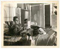 8j011 39 STEPS 8x10 still '35 Alfred Hitchcock, Robert Donat finds dead Lucie Mannheim in his bed!