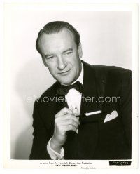 8j025 ALL ABOUT EVE 8x10 still '50 waist-high portrait of smoking George Sanders in tuxedo!